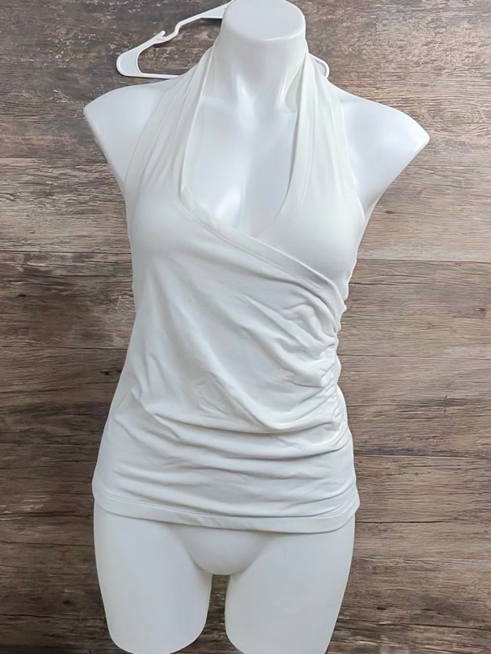 Boston Proper White Halter Wrap-Style Camisole